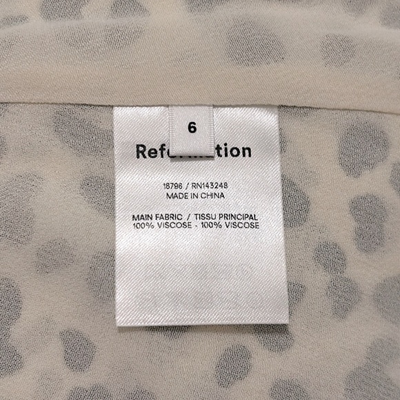 Reformation Shelby Dress Ocelot White Black Polka Dot Slit Bustier New Size 6 - Picture 13 of 14